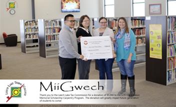 Leech Lake Tax Commission donates $5,000 to the Clem Nason Memorial Scholarship Fund - blog post image