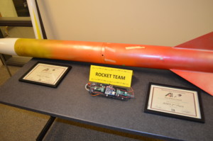 Model rocket made at the Rocketry Club.